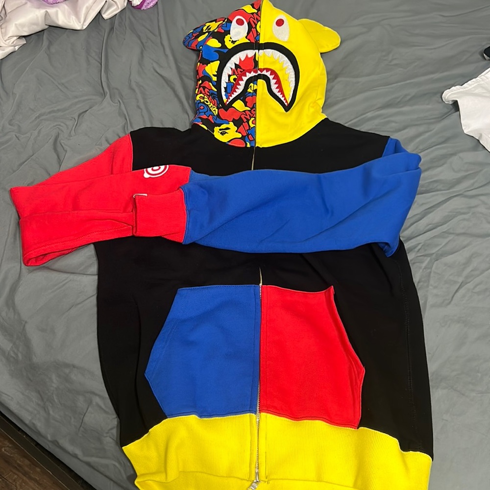 Brand: Bape, Size: Large, Color: Red, Blue, and Yellow, Condition: New